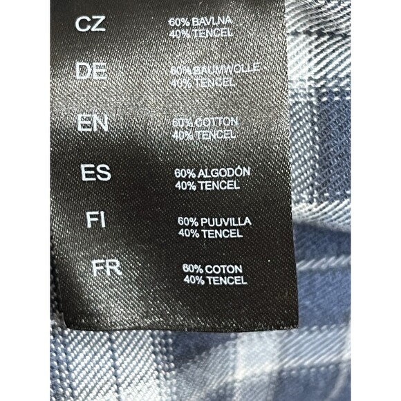 Kuhl Men's Flannel Shirt Size Medium Blue Plaid Long Sleeve Button-Up Outdoor - Picture 13 of 15